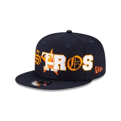 Blue Houston Astros Hat - New Era MLB Mixed Font 9FIFTY Snapback Caps USA0238675